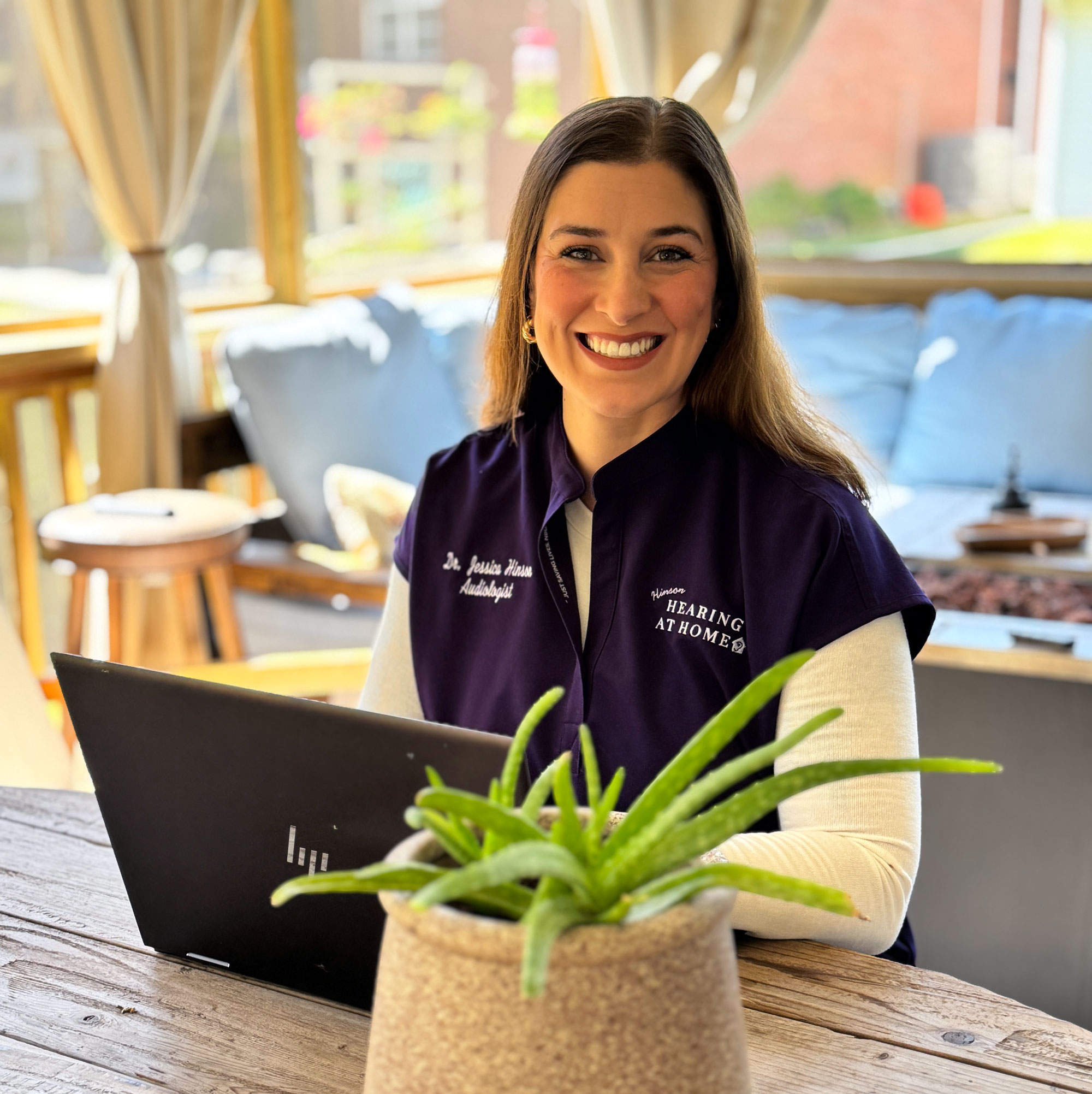 dr jessica hinson greeting you during hearing test