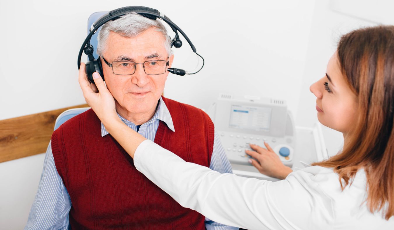 senior man hearing evaulation