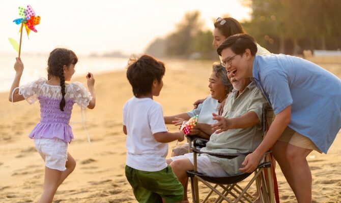 cta family hanging out on the beach