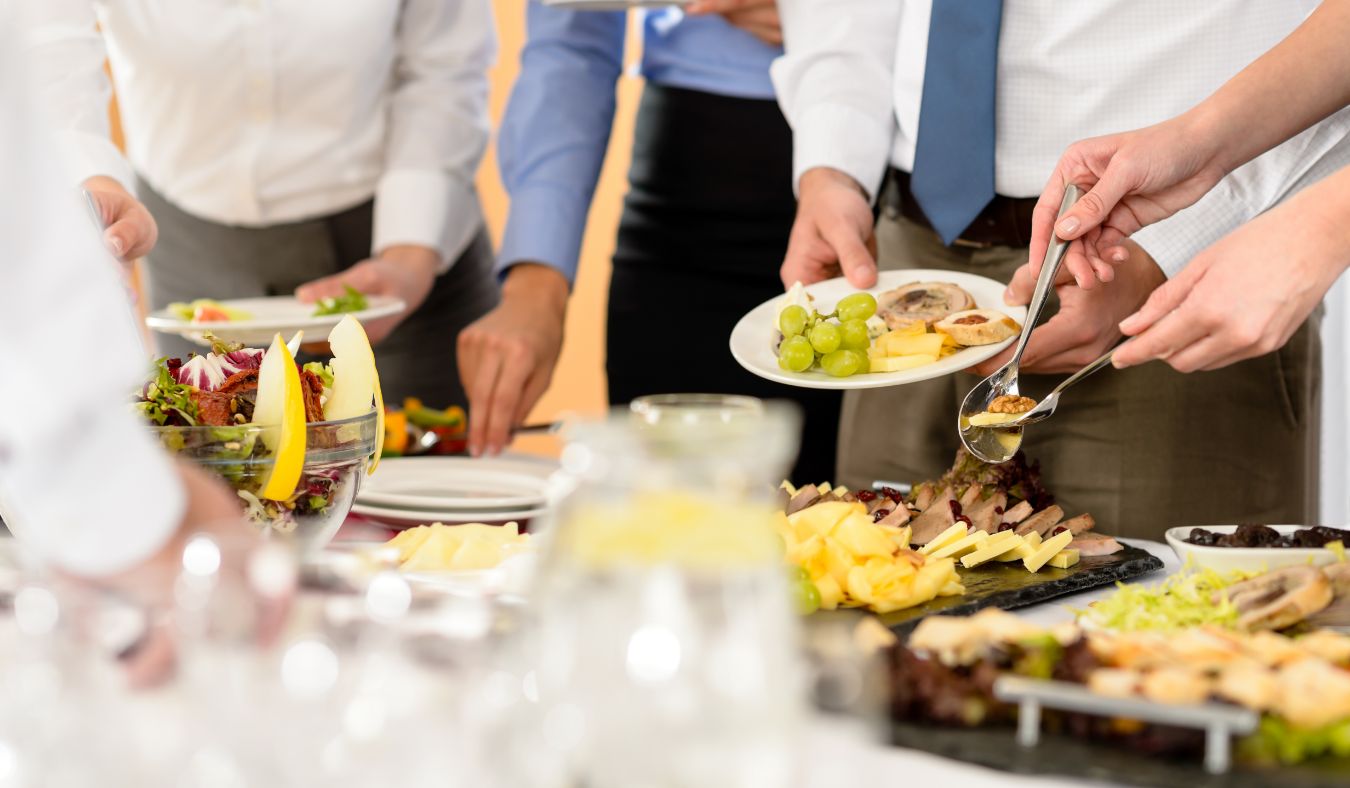 lunch and learn catering table lunch work