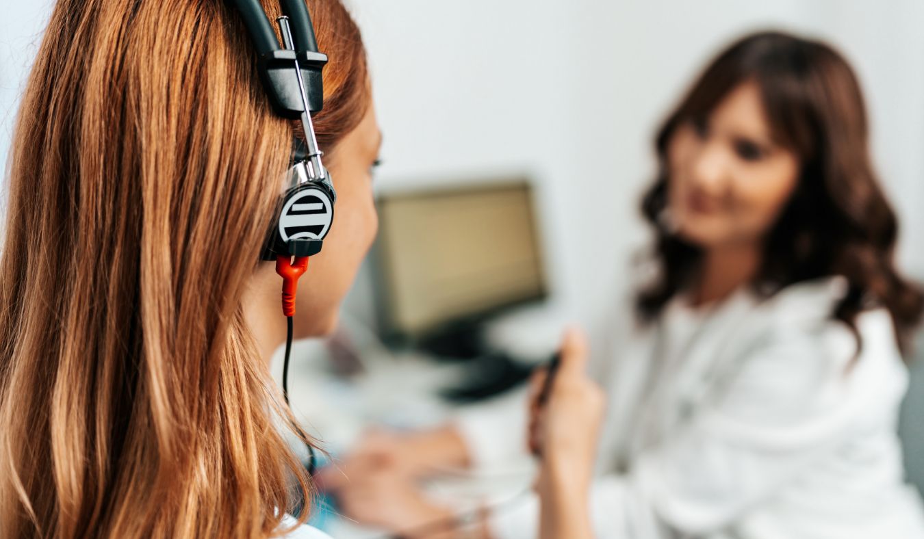 woman hearing evaulation