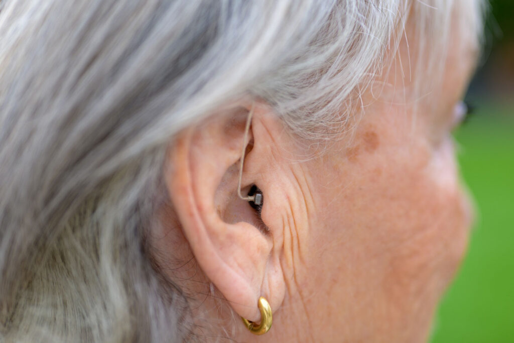 hearing aid on ear