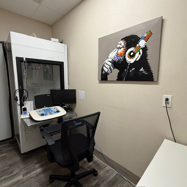 hearing test booth in office