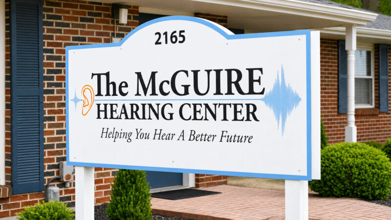 the mcguire hearing center exterior signage