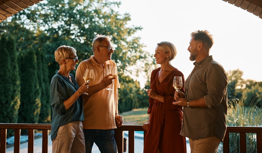 mature group gathering outside