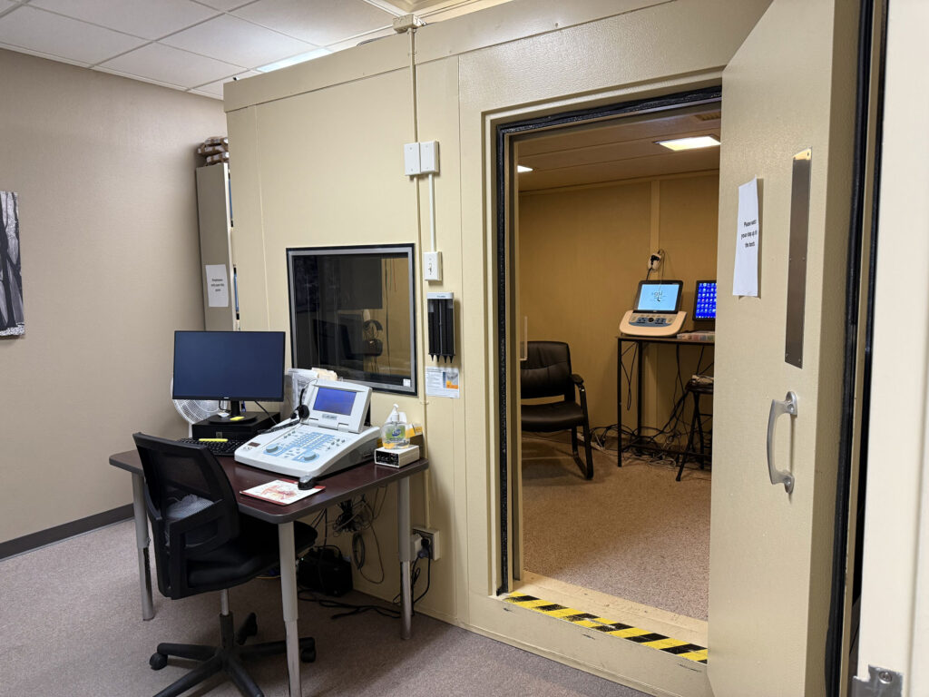 academy office interior hearing booth