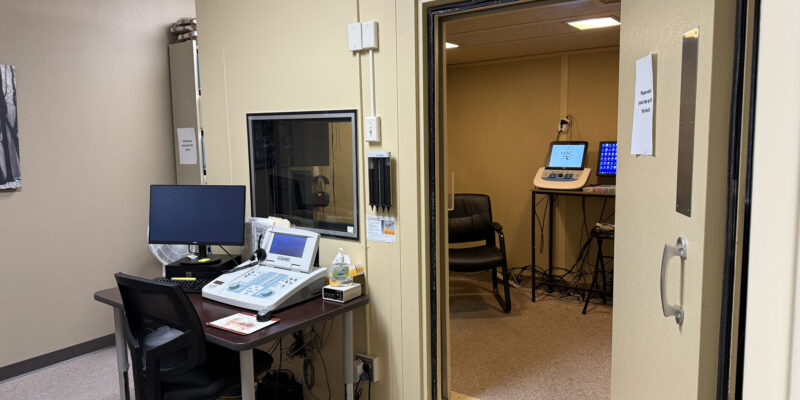 academy office interior hearing booth