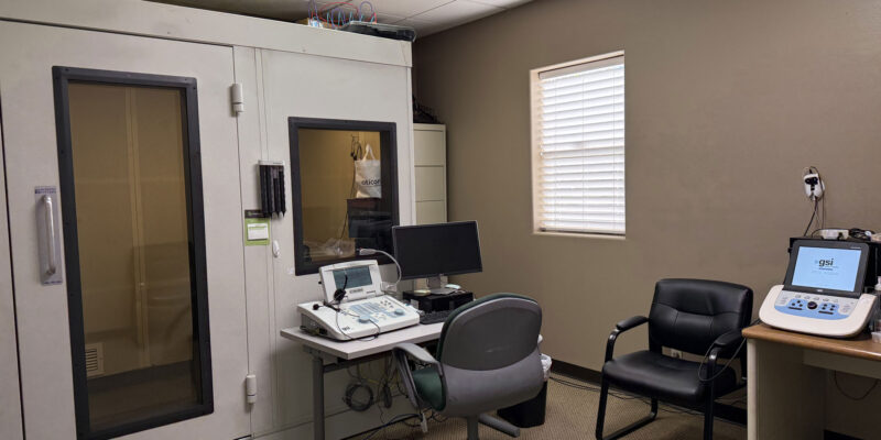 lousas office interior hearing booth
