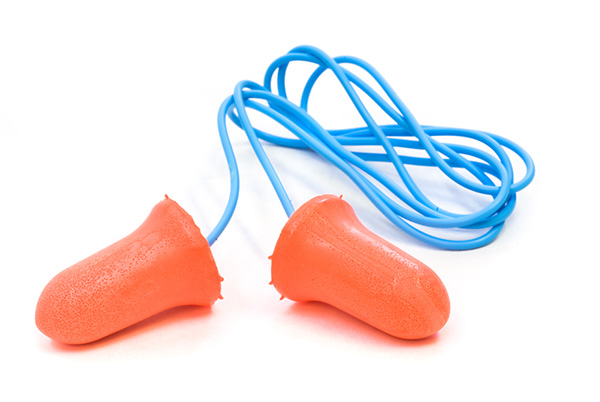 standard set of orange foam ear plugs