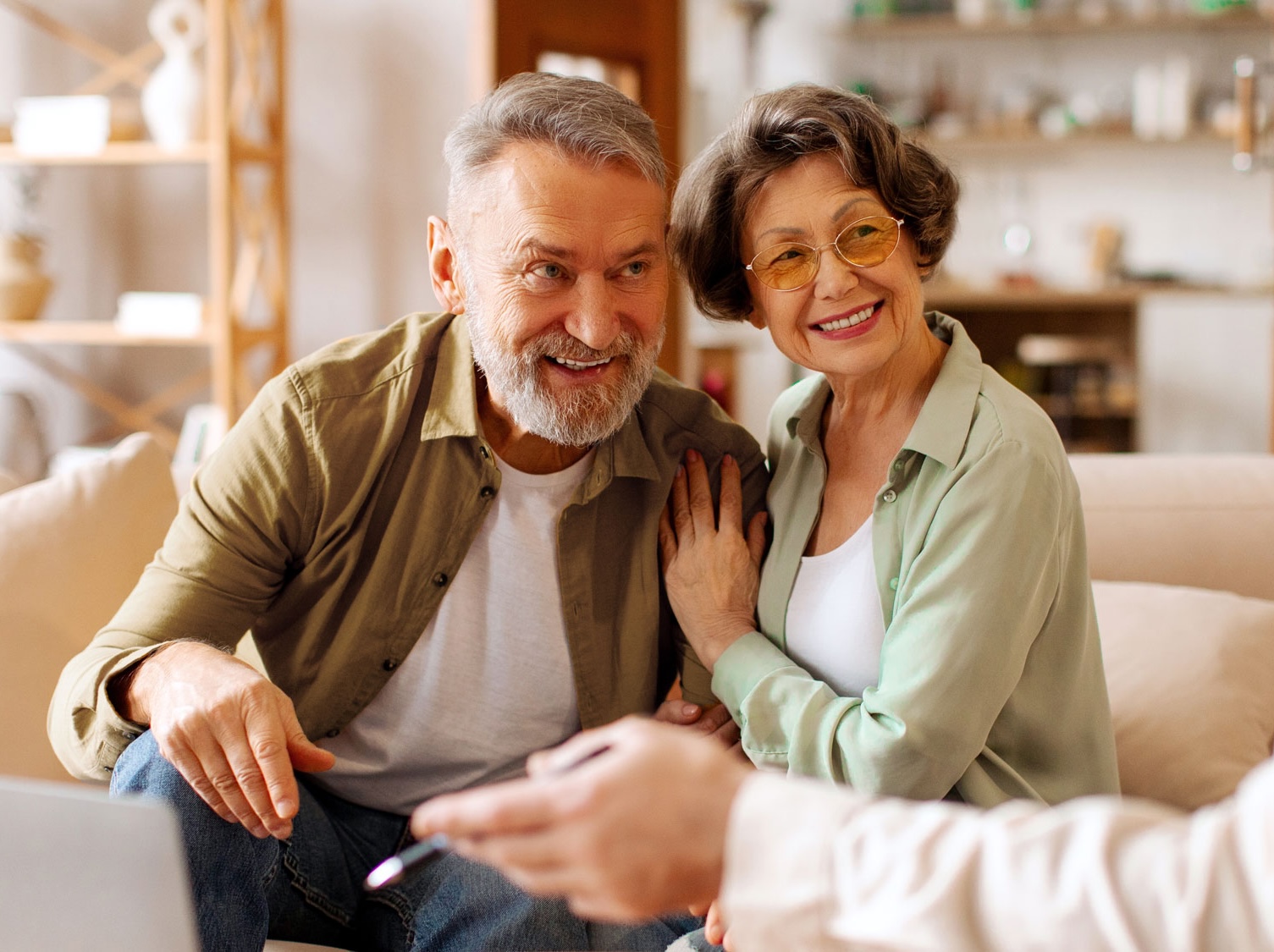 senior couple during hearing loss consultation