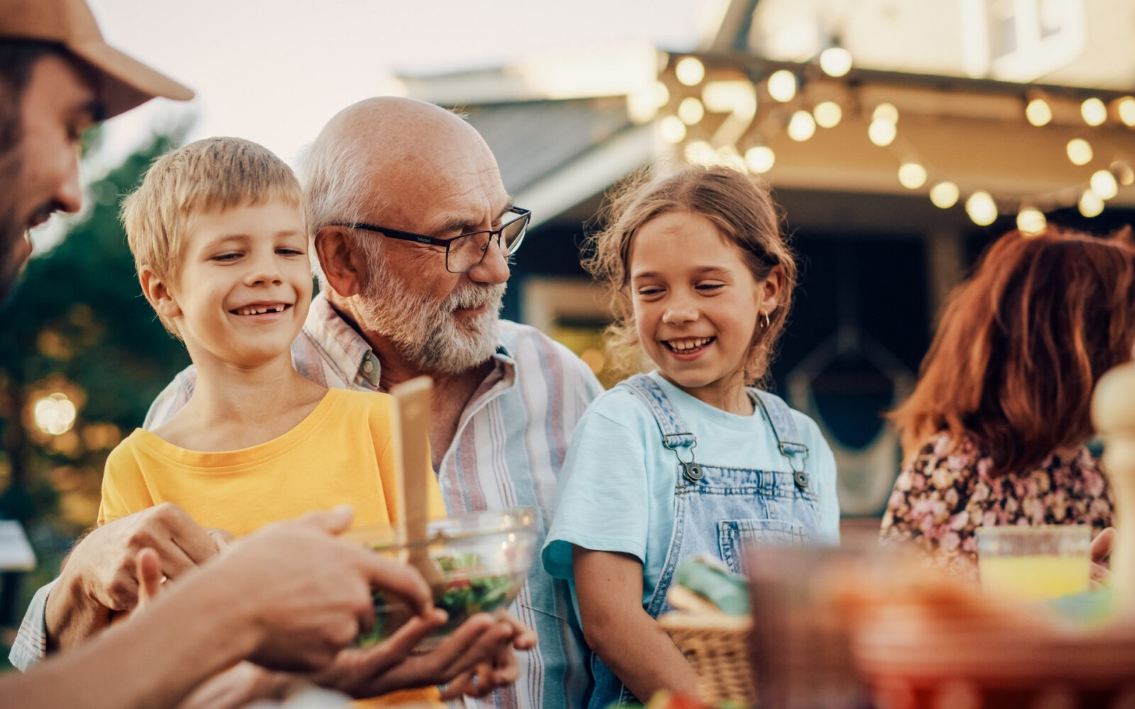 happy grandparents outdoors