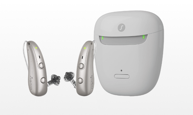 cta stacked signia pure charge&go ix silver hearing aids with portable charger