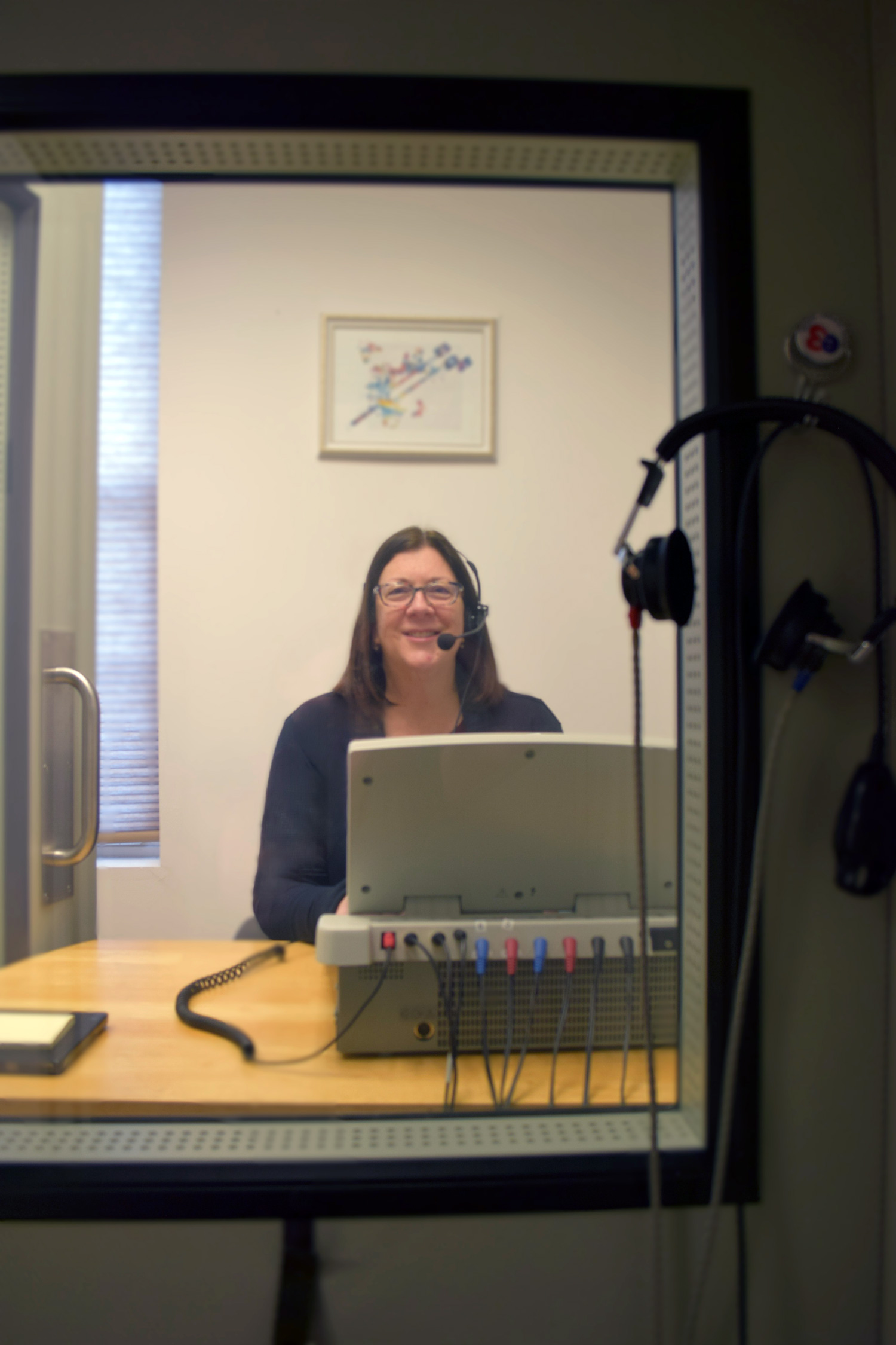performing hearing test