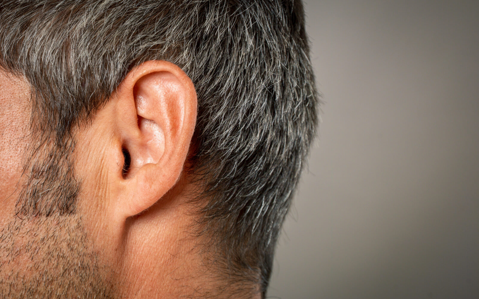 macro close up shot of human ear