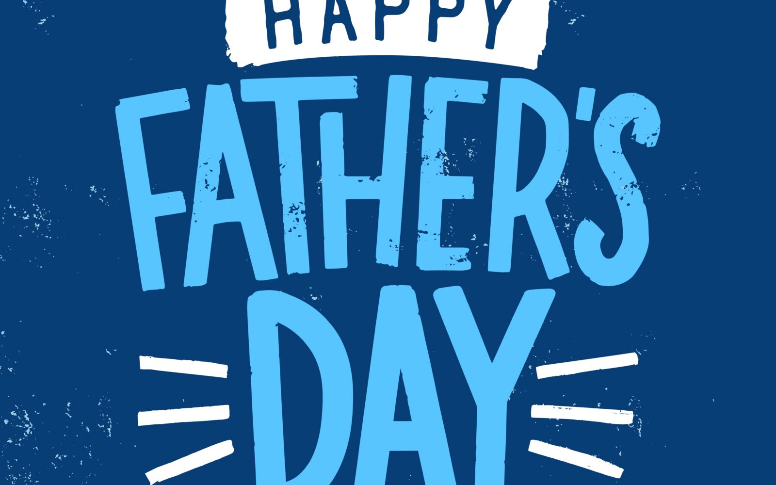 Happy Father's Day holiday wish, inscription or lettering written with stylish calligraphic font on blue background and decorated with ribbon or tape Vector illustration for festive greeting card