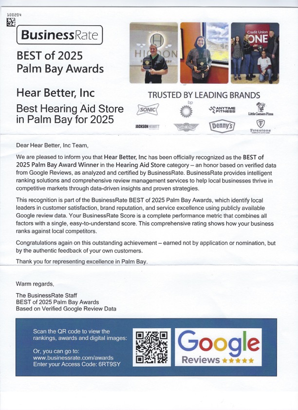 Best of 2025 Palm Bay Award