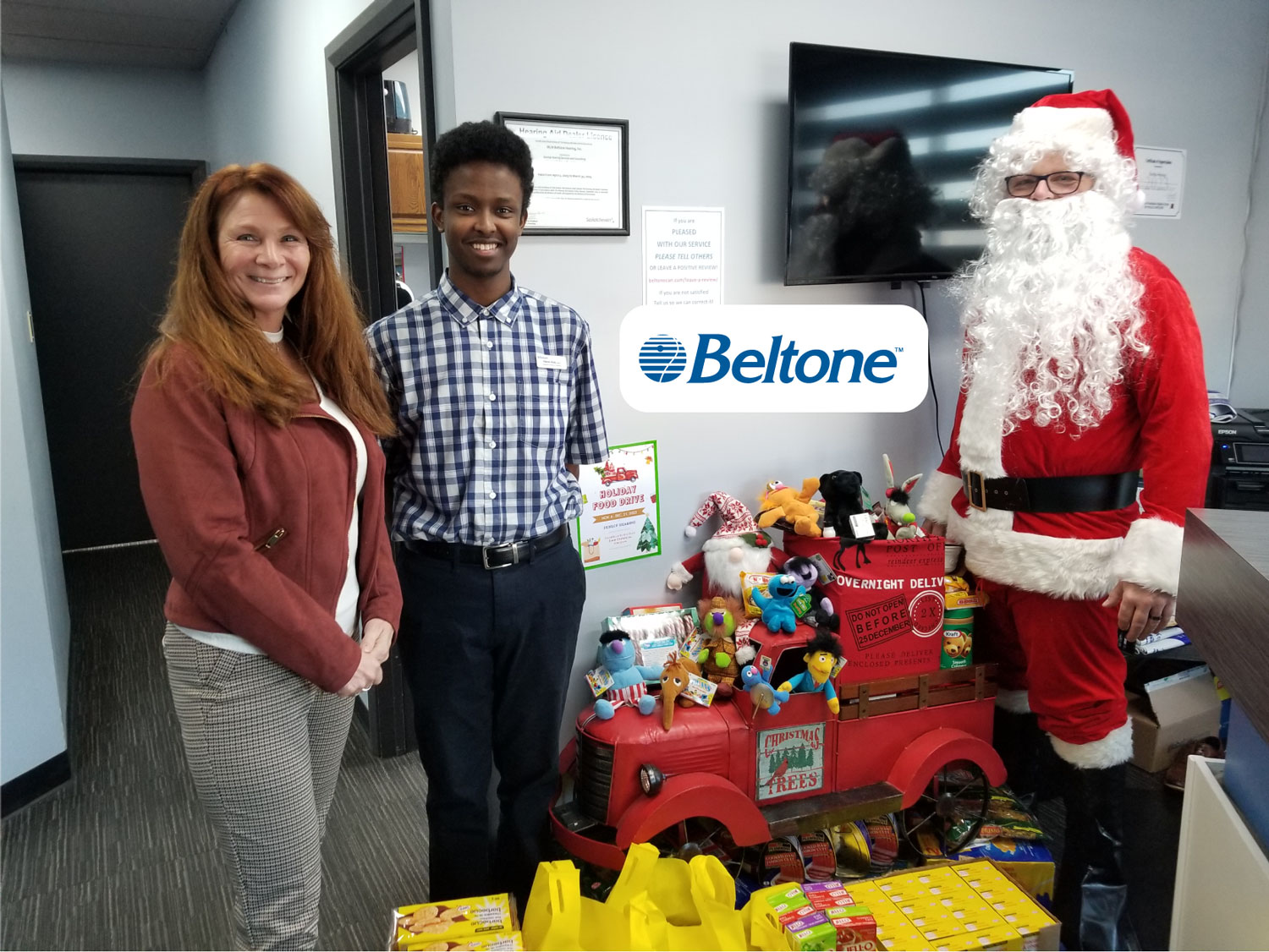 staff santa toy giveaway