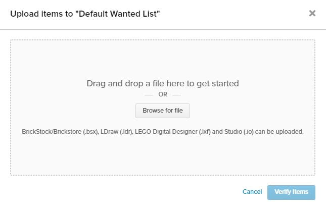 Bricklink Wanted List Feature (Complete Guide) | Belle-Ve Bricks | LEGO MOCS / Custom MOCs bricklink upload pop up