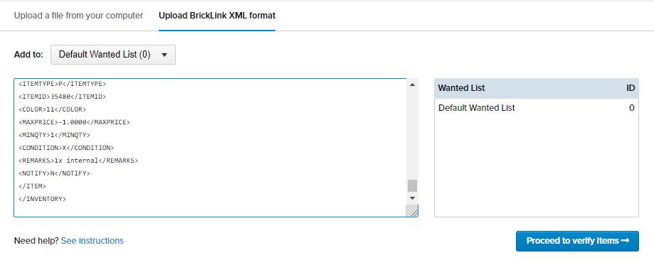 Bricklink Wanted List Feature (Complete Guide) | Belle-Ve Bricks | LEGO MOCS / Custom MOCs bricklink xml uploaded