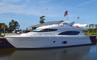 Bob Hoste Helps Celebrate Delivery of a Hatteras 80MY