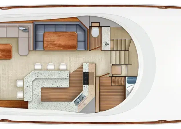 Viking 90 enclosed bridge salon accommodations