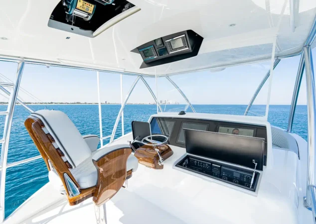 Viking 90 skybridge helm and hardtop