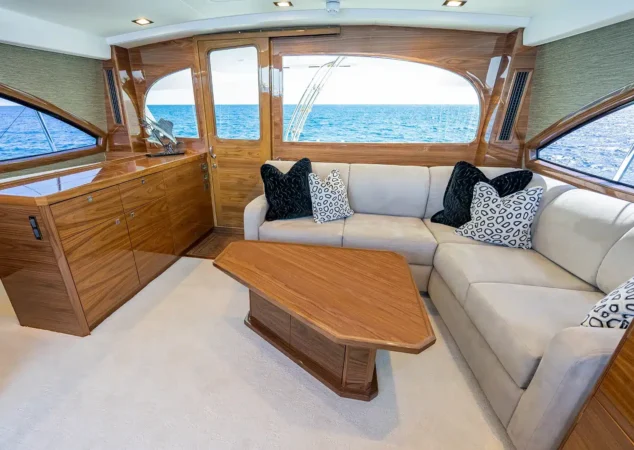 Viking 90 enclosed bridge salon