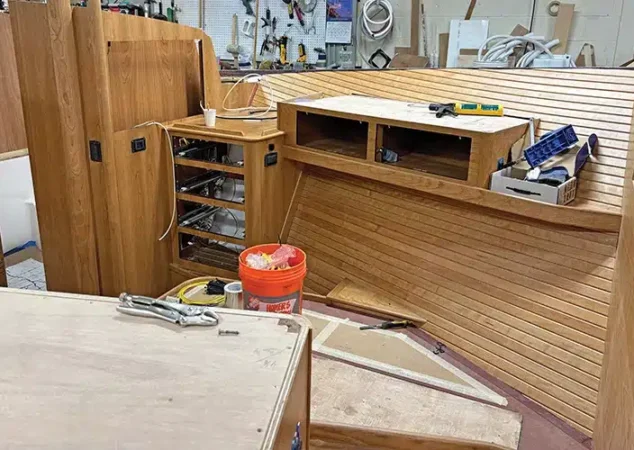 Trim woodwork of a Sabre Yacht