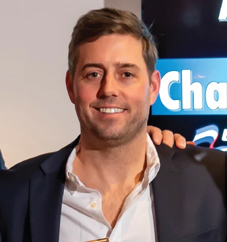 Chase Sutton receiving the High Flyer Award at the 2024 Bluewater Team Meeting