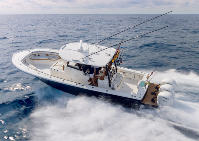 Regulator 35 with anglers fishing offshore