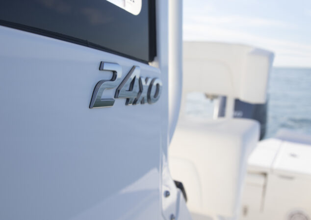 Chrome 24XO model badge on the console exterior