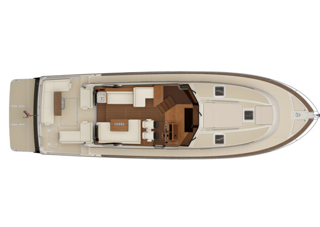Sabre 51 Top Down Salon Galley Rendering