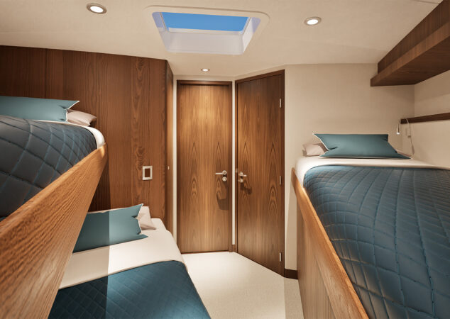 Hatteras 77 Convertible Bunk Room Aft