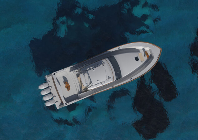 Aerial view of the Hatteras 48