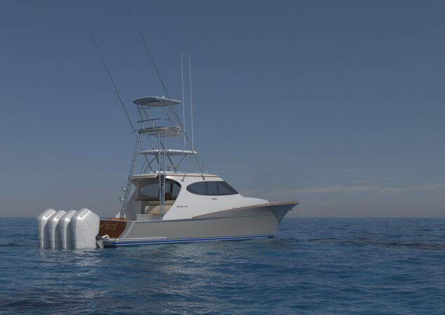 Starboard view of the Hatteras 48