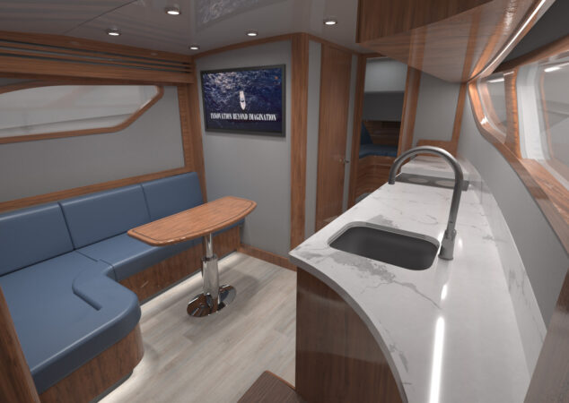 Hatteras 48 Salon Rendering