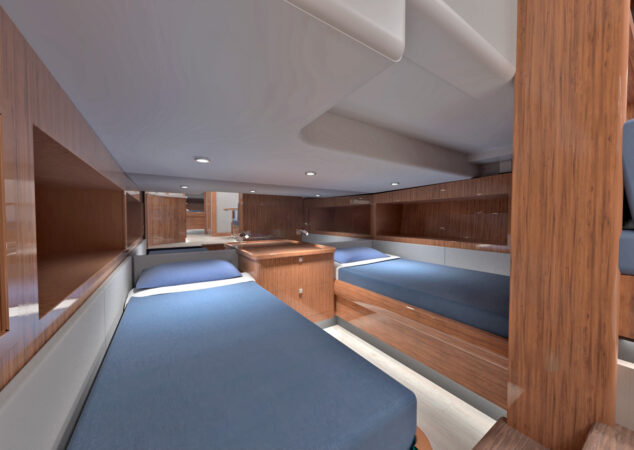 Hatteras 48 Aft Stateroom Rendering