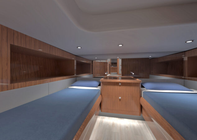 Hatteras 48 Aft Stateroom Rendering