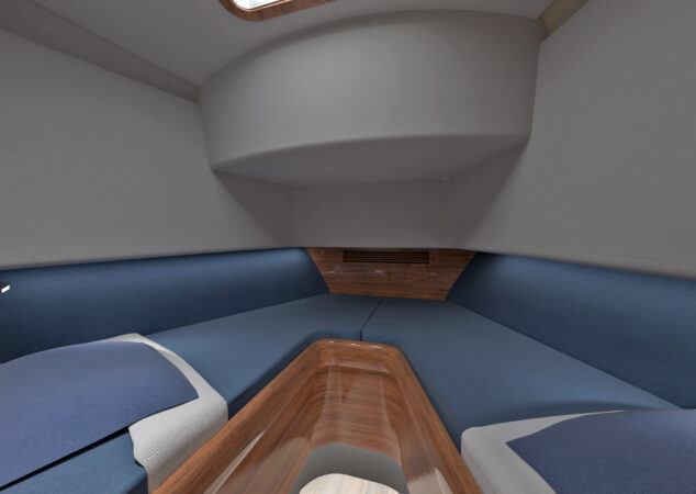 Hatteras 48 Forward Stateroom Rendering