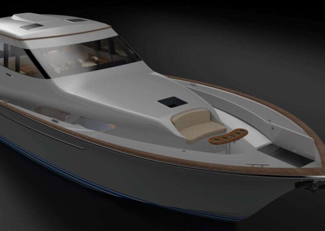 Hatteras 48 Exterior Forward Rendering