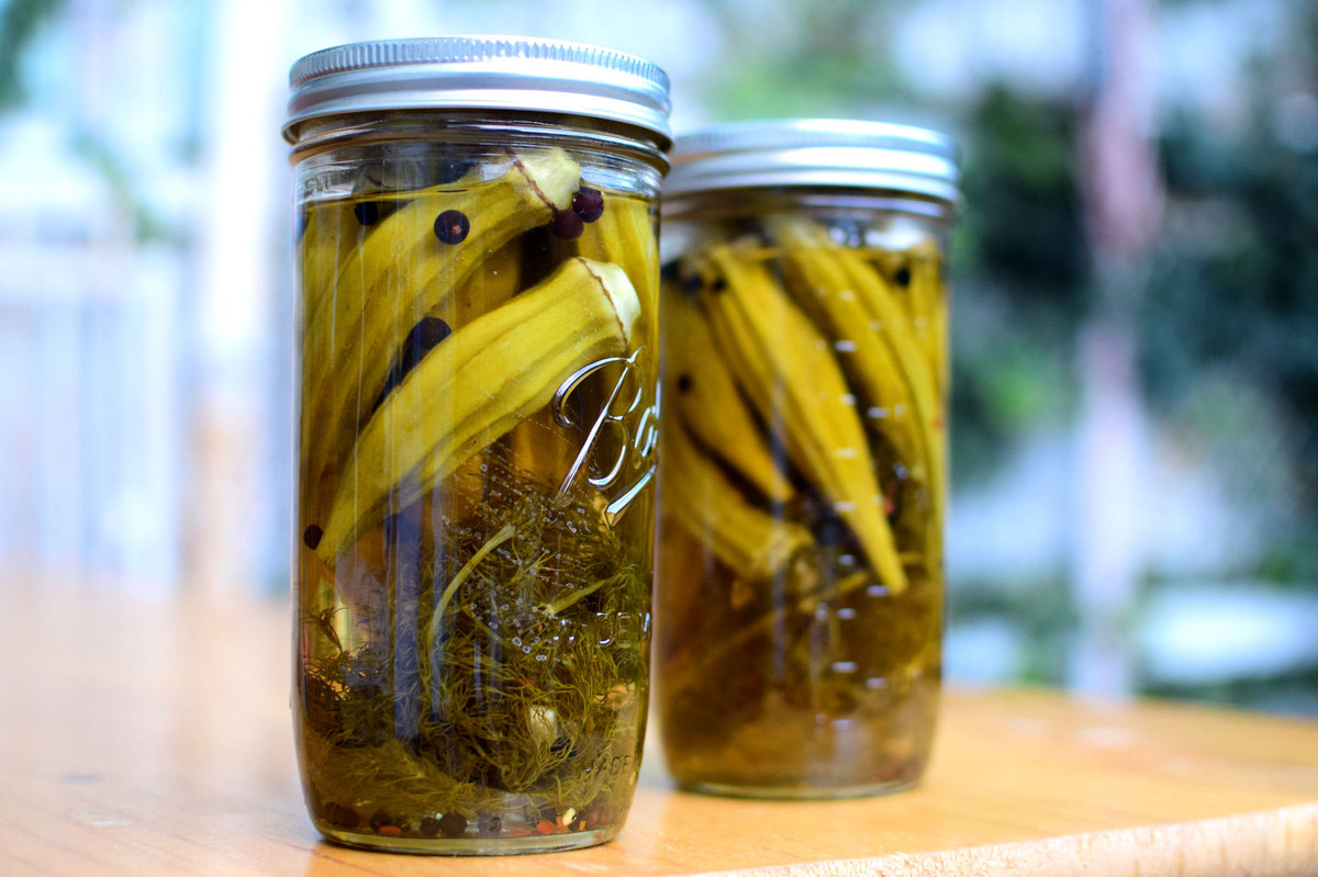 Making Pickled Okra