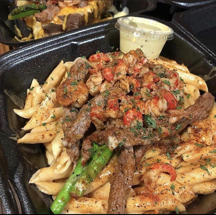 Surf & Turf Steak and Seafood Pasta 