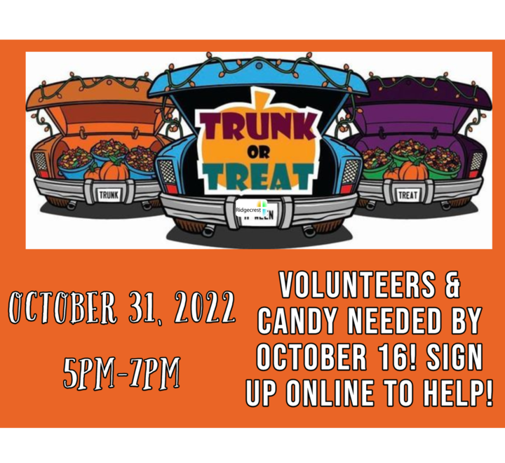 Ridgecrest Baptist Church Trunk or Treat 2022
