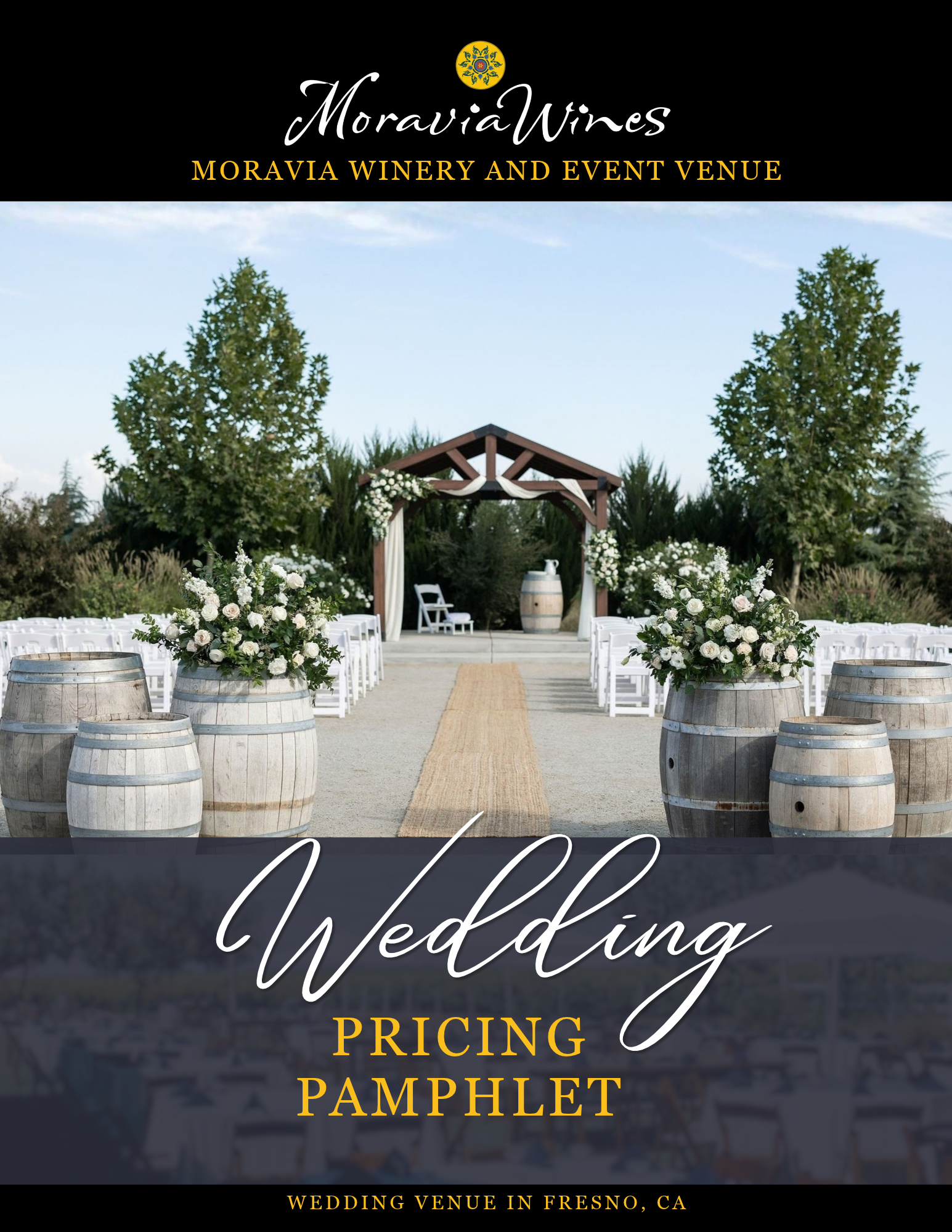 Moravia Winery & Event Venue Wedding Pricing Pamphlet