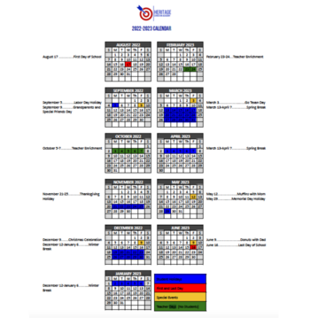 Heritage Christian Academy | Calendar