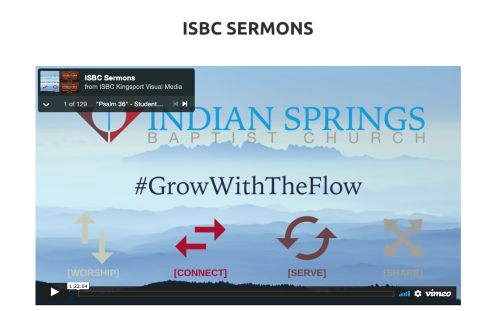 Indian Springs Baptist Church Media/Resources