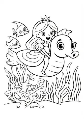 Let your imagination dive into an underwater kingdom with a princess and her mermaid friends on Disney coloring pages. Explore the magical world of colors and creativity with these fun and engaging coloring pages.