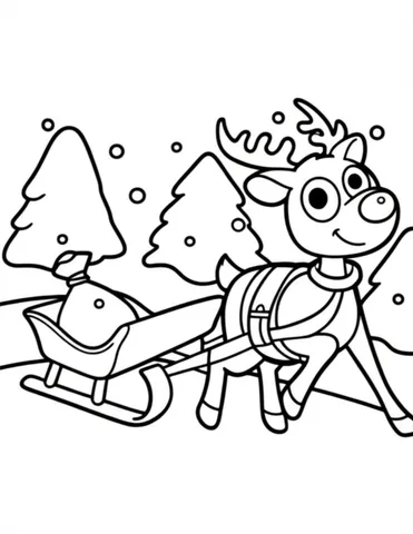Get into the holiday spirit with our collection of coloring pages featuring a special reindeer with a shiny red nose leading Santa's sleigh. Perfect for kids and adults alike, these festive pages will bring joy and cheer to your holiday season.