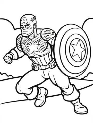 Join Captain America and his team as they battle against evil forces in these action-packed Marvel coloring pages. Perfect for kids and adults alike!