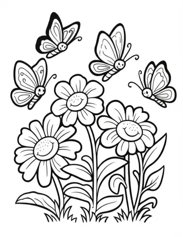 Unleash your creativity with our collection of coloring pages for adults featuring a beautiful garden filled with blooming flowers and butterflies. Relax and de-stress while bringing this serene scene to life with your own unique color choices.